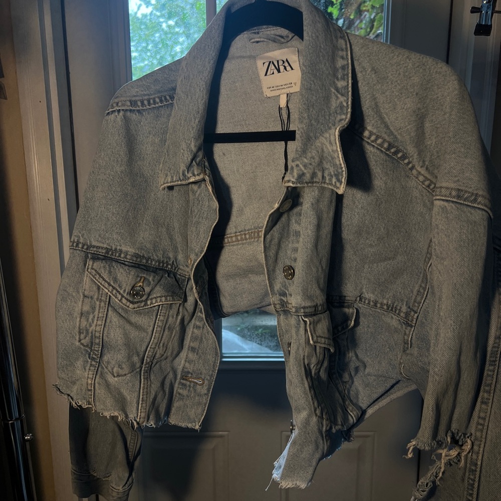 Denim cropped jacket